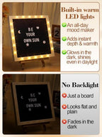 10"×10" Felt Letter Board with LED Lights & Stand, First Day of School Sign - Image 2