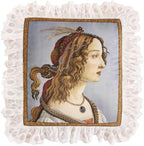 patdrea Designer French Velvet Throw Pillow Cover,22"x22"-Botticelli A by patdrea