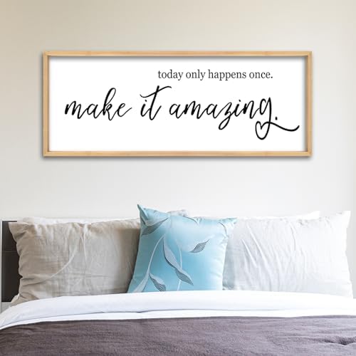 ZZJJHYWGQ Today Only Happens Once Make It Amazing Sign, 40"×15", Wood - Image 5