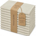 Urban Villa Cloth Napkins Cotton 20x20 (Set of 12) Beige/White by CottonTrends