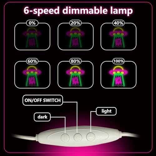 Cat Neon Sign, UFO Cat Spaceship Space Travel Led Neon Light Signs Cat Night Lamp for Astronomy Game Room Man Cave Party Decorations Bedroom Birthday Gift USB Powered(14.4” x 12.6") - Image 4