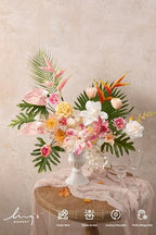 Ling's moment Artificial Pink Wedding Flowers Box, Sorbet Tropical, Deluxe - Image 2