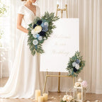 Artificial Wedding Arch Flowers Floral Swag Welcome Sign Ceremony Decor - Image 3