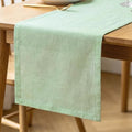 Green Linen Table Runner 14 x 108 Inch, 100% Pure Linen, Farmhouse Style, Washable, Rustic Table Decor for Wedding Party, Dining Table, Coffee Table, Dresser, Kitchen, Everyday & Holiday Use by BETRIC