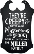 Custom Creepy Family Name Sign – Personalized Halloween Metal Sign – Spooky Haunted House Wall or Yard Décor – Laser Cut Steel – Multiple Sizes & Colors – Halloween Party Decoration by RustedOrangeCraftworksCo