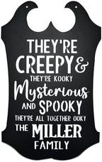 Custom Creepy Family Name Sign – Personalized Halloween Metal Sign – Spooky Haunted House Wall or Yard Décor – Laser Cut Steel – Multiple Sizes & Colors – Halloween Party Decoration by RustedOrangeCraftworksCo