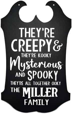 Custom Creepy Family Name Sign – Personalized Halloween Metal Sign – Spooky Haunted House Wall or Yard Décor – Laser Cut Steel – Multiple Sizes & Colors – Halloween Party Decoration by RustedOrangeCraftworksCo
