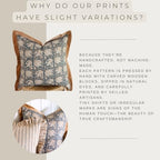 Palm & Loom 100% Cotton Linen Cushion Cover - Aira Decorative Throw Pillow Case with Camel & Blue print with flange - Modern Traditional Living Room, Bedroom Pillow Cover (Tana, 20" x 20" (Pack of 1)) - Image 7