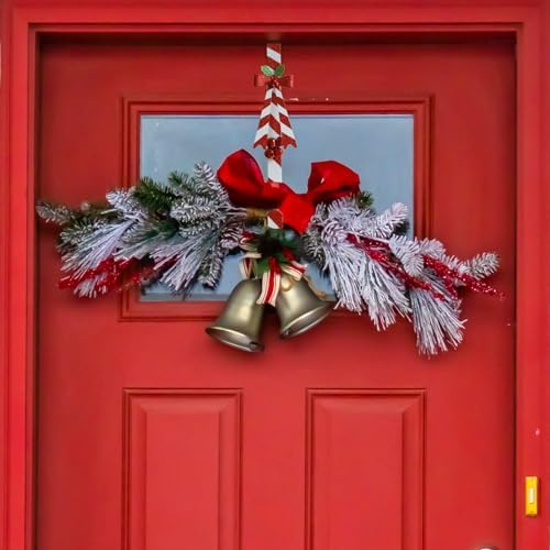 2-Pack Metal Candy Cane Christmas Wreath Hangers for Front Door - Image 3