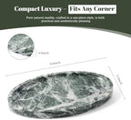 Koville Natural Marble Tray, Vanity Decorative Oval Marble Tray for Home, Countertop Organizer, Catchall Tray for Perfume, Candles, Jewelry - Image 2