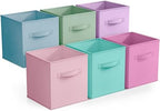 Sorbus Cube Storage Bin, Fabric, 6 Pack (11 Inch, Pastel Multi-Color 2) by Sorbus