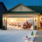 Christmas Garage Door Banner Cover – Santa Claus Sleigh & Reindeer Outdoor Holiday Mural, Large Waterproof Reusable Xmas Garage Decoration Backdrop for Party Décor,16 x 7ft/4.8 x 2.1m - Image 5