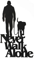 Wall Word Art Decorative Wood Sign for Pet, Dog, Cat, Horse, Pig, Animal Lovers with Fun Sayings and Quotes, 10 x 17 inches (Never Walk Alone (Man)) by MemoryMatsWordArt