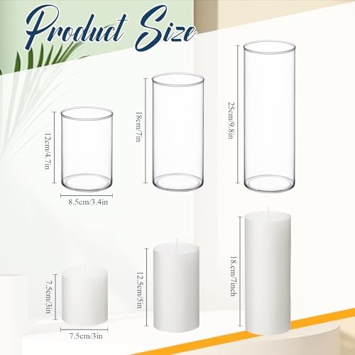 Shihanee 3 Pillar Candle and Holder, M, White - Image 2