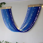 Macrame Fairy Lights Battery Operated with Remote & Timer, Blue Gradient - Image 7