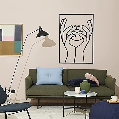 Glamativity Large 4 Pack Black Wall Art, Minimalist Single Line Art, Real Metal Wall Art, Woman's Body Shape Abstract Art (Black Classic Style, L Size 22.5 x 15.7'') - Image 4