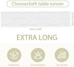 LemonRoad 4 Pcs 20ft Cheesecloth Table Runners Boho Gauze, Ivory - Image 2