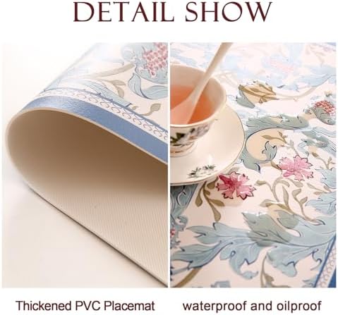 patdrea Designer Vintage French PVC Placemats Set of 6,12"x17"-Fromm A - Image 5