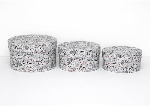 Sarah's Hat Boxes – Dogs Print Decorative Gift Box Set of 3 | Elegant Reusable Storage Boxes for Gifts, Keepsakes, Jewelry, or Special Items | Unique Printed Design - Image 3