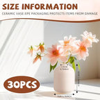 Tioncy 30 Set 3.9"*2.76" White Ceramic Bud Vases Bulk Valentine's Day Decoration Boho Wedding Centerpieces White Ceramic Vases for Dry Flowers Pampas Grass Home DIY Wedding Table Decor (Stylish) - Image 2