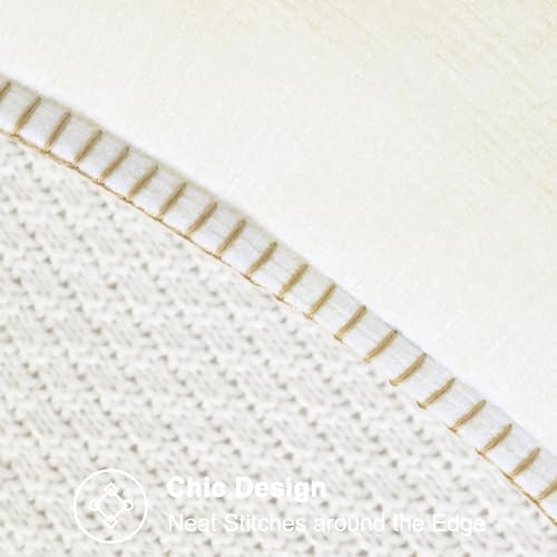 CaliTime Decorative Couch Throw Pillow Covers 26 X 26 Inches Cream - Image 3