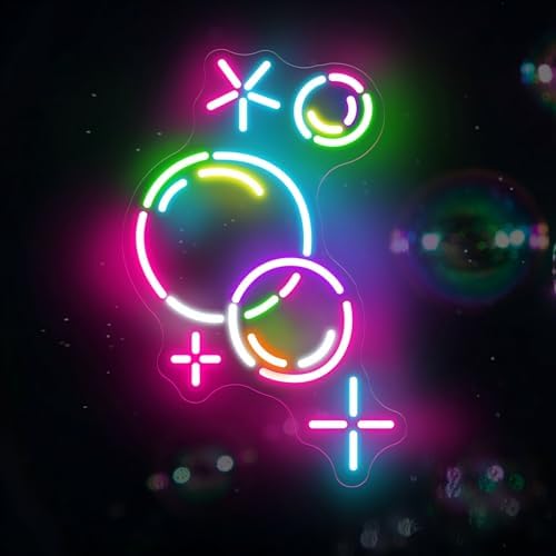 Colorful Bubbles Neon Sign for Kids Room, Bathroom and Playroom Wall Decor by mllusxg