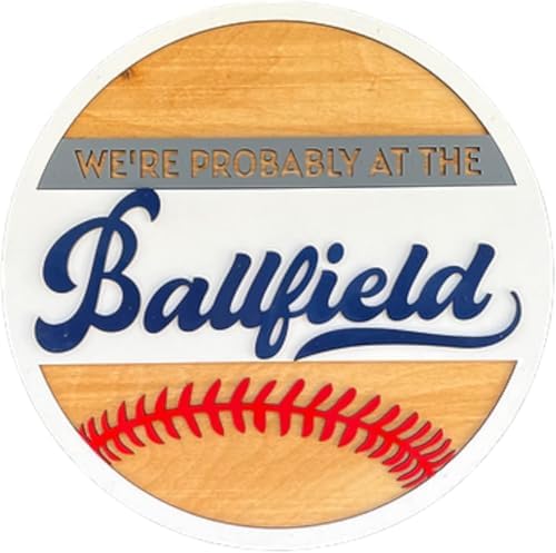 Wood front door sign Wood sign Home decor Welcome sign Sign for front door House warming gift Wedding gift (Ballfield-DS011(NB) S003, 11" Width) by Unknown