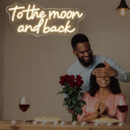 To the Moon and Back Neon Sign, Warm White LED Light for Bedroom Dimmable - Image 7