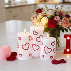 Valentines Day Heart Candles, Flameless Pillar Candles with Remote - Image 6
