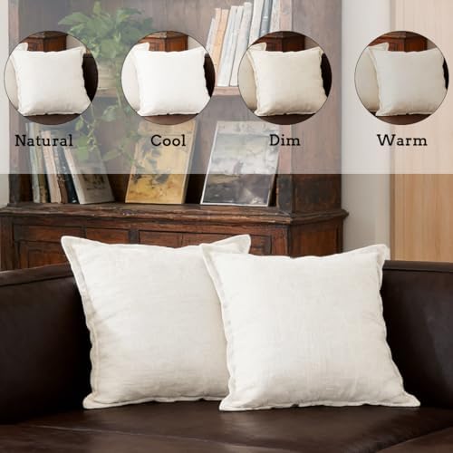 Luxurious Velvet Euro Shams Decorative Throw Pillow Covers 26x26 Set of 2 Solid Square Euro Pillow Shams for Sofa Couch Bedroom, Off White - Image 2