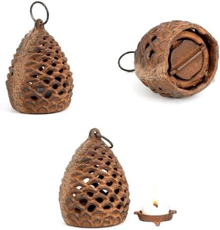 Sungmor Cast Iron Pinecone Candle Holder - Decorative Tealight Lantern - Image 4