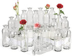 Clear Glass Bud Vase, 20 Pack 8 Oz Living Bud Vases, Small Vases for Flowers, Decorative Amber Bottles for Table Centerpiece, Home Decor, Office, Wedding Reception, Vintage Style by SUJUN