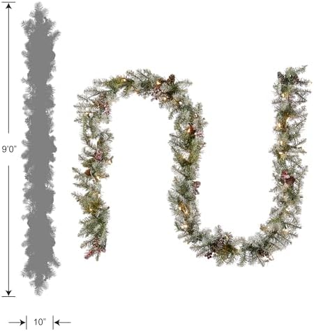 National Tree Company 9ft Pre-Lit Dunhill Fir Artificial Christmas Garland - Image 6