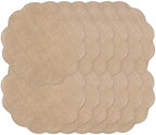 Noctiflorous Round Burlap Placemats Set of 12 Jute Rustic Place Mats for Dining Table Heat Resistant Natural Farmhouse Table Mats Decor (Wave Rim) by Noctiflorous