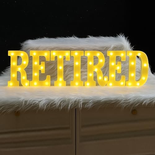 Aurelema 7 Pcs Retired LED Letter Lights Sign Decorations Battery Powered by Aurelema