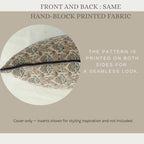 Palm & Loom 100% Cotton Linen Cushion Cover - Aira Decorative Throw Pillow Case with Slate Blue & Peach with piping - Modern Traditional Living Room, Bedroom Pillow Cover (Ziya, 20" x 20" (Pack of 1)) - Image 5