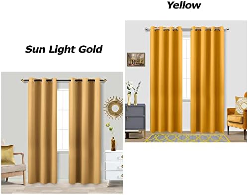 KOUFALL Yellow Mid Century Modern Curtains,Blackout Grommet Vintage Boho 50s 60s 70s Retro Curtains for Living Room Bedroom 84 Inches Long 2 Panels Set Light Sunflower - Image 2