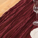 DeZerlor Burgundy Cheesecloth Table Runners 12 Pack Christmas Runners - Image 3