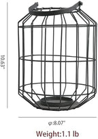 Black Metal Cage Candle Lantern, 10.6" Hanging Pillar Candle Holder, Rustic Farmhouse Lantern Decor for Indoor Outdoor, Vintage Lantern with Handle for Home Wedding Patio Christmas - Image 6