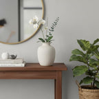 Rustic Farmhouse Vase for Pampas Grass, Beige Ceramic Vase for Flowers, 7 Inch Boho Vases for Home Decor, Aesthetic Desk, Night Stand, Book Shelf Decor - Image 4