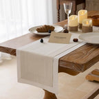 Keketoarrange Two Tone Linen Table Runner 72 Inch by KEKETOARRANGE