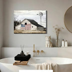 ZERILYN Ship Next Day – Patriotic Canvas Wall Art, American Flag in Mountains, Beach, Forest, Meadow, Barn, Farmhouse Decor, Rustic Country Wall Decor, Americana Prints for Living Room - Image 4