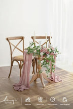 Ling's moment 2 Pack Mauve Floral Garland Wedding Arch Flowers - Image 2