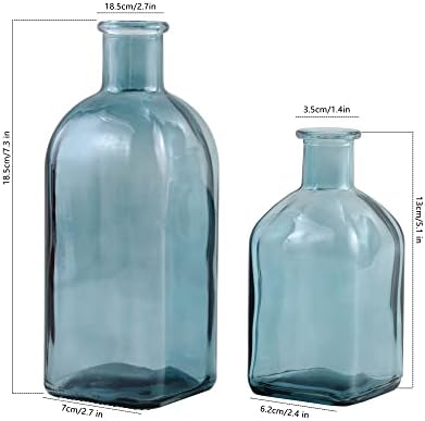 GMWD Glass Flower Vase Set of 6 Clear Bud Vases, 14.5 Oz 8 Oz Apothecary Bottle Assorted Color Vases Decorative for Centerpieces Home Decoration Wedding Reception Table Decor - Image 3