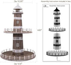 SAILINGSTORY Lighthouse Tiered Tray Stand Coastal Beach Decor Beige - Image 2