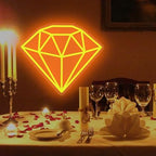 Gold Diamond Neon Sign for Bedroom Wedding Bar Luxury Glamorous Wall Decor by mllusxg