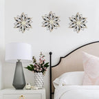 Remenna Whitewash Flowers Wood Wall Decor, Metal Rustic Wall Art Farmhouse Wall Decorations Multiple Floral Hanging Decor for Bathroom Living Room Home Office Garden Kitchen - Image 5