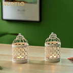 6 Pcs Wedding Centerpieces, Vintage Candle Lantern Decorative Metal Candle Holders for Hanging or Table Top Home Decor Wedding Party Accessories, 5.5 inch Height, White - Image 4