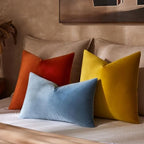 JUSPURBET 28x28 Euro Velvet Throw Pillow Covers Set of 2,Burnt Orange - Image 3