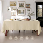 Linen World Linen Tablecloth - 100% French Linen Table Cloth 90" x 90" Inch,Washable Square Tablecloth for Dining,Outdoor,Weddings and Restaurants,Decorative Thanksgiving Christmas,Sand Beige - Image 4